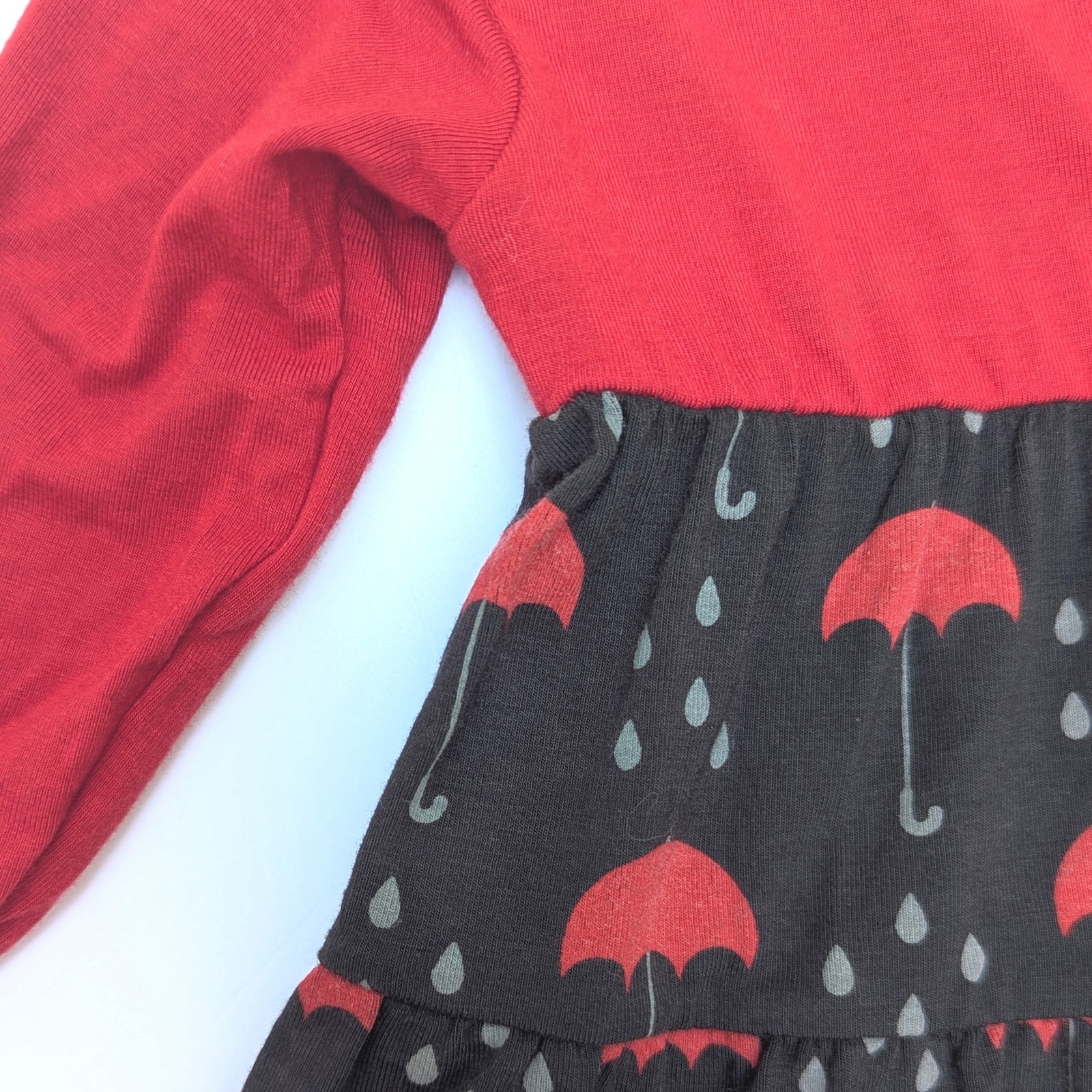 Nwt Kickee Bamboo Umbrellas & Rain Clouds Long Sleeve Dress Baby Girls 6-12m — image 4 of 8